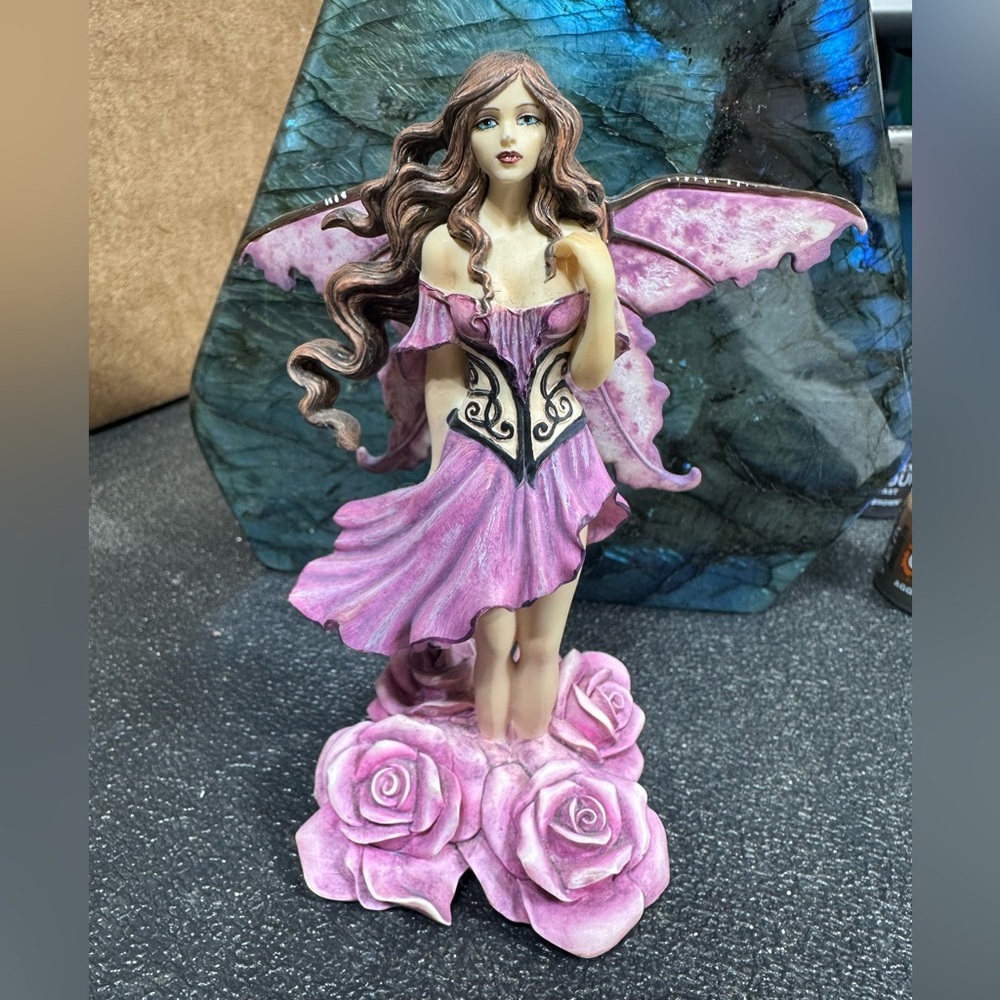 Pink Fairy Figurine with Roses
